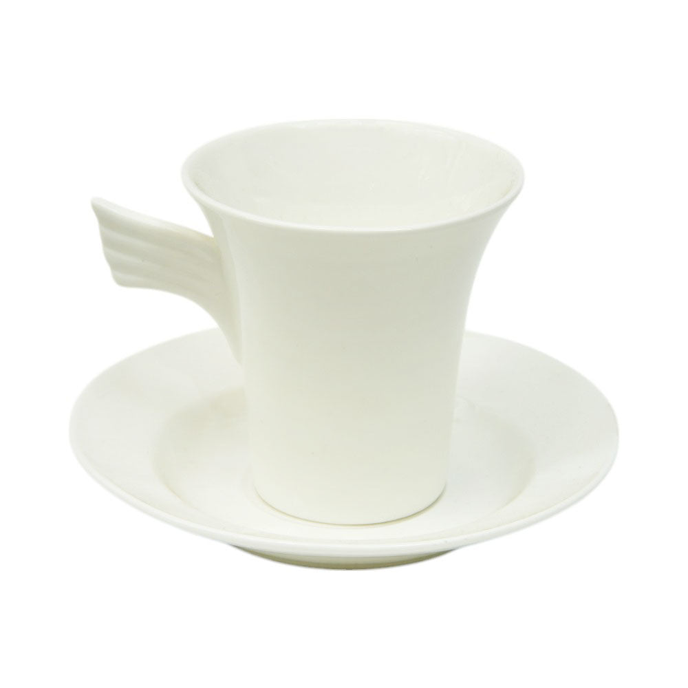 CUP & SAUCER WHITE PORCELAIN ANGEL IR (Pack of 6) Default Title - MamasJan Crockery