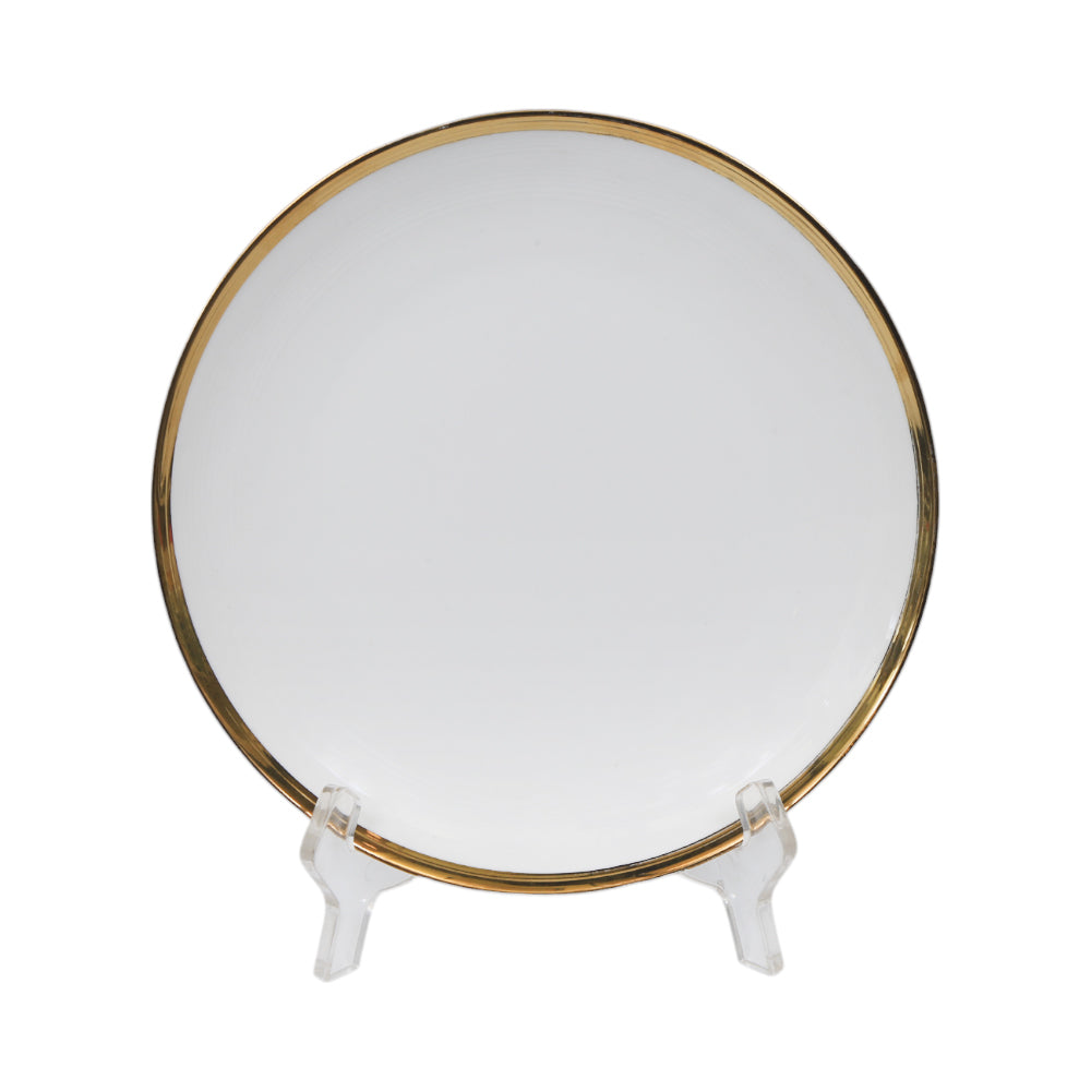 PLATE QUARTER WHITE PORCELAIN ELECTRO 8INCH IR HS-DD Default Title - MamasJan Crockery