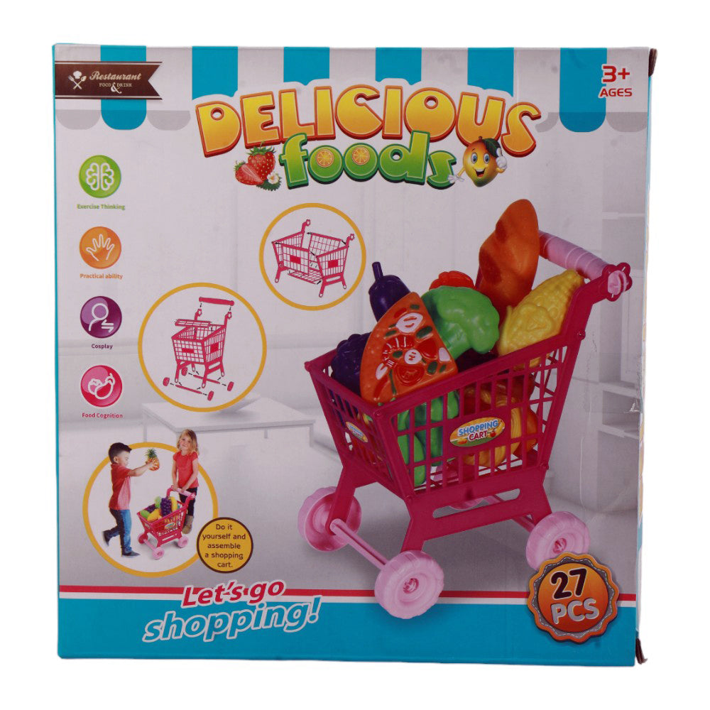 654-1D DELICIOUS FOOD SHOPPING CART A.I Default Title - MamasJan Toys