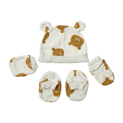 BABY COTTON CAP MITTON & BOOTIES SET MDW-23 CHI COT3D67 Default Title - MamasJan KidsWear