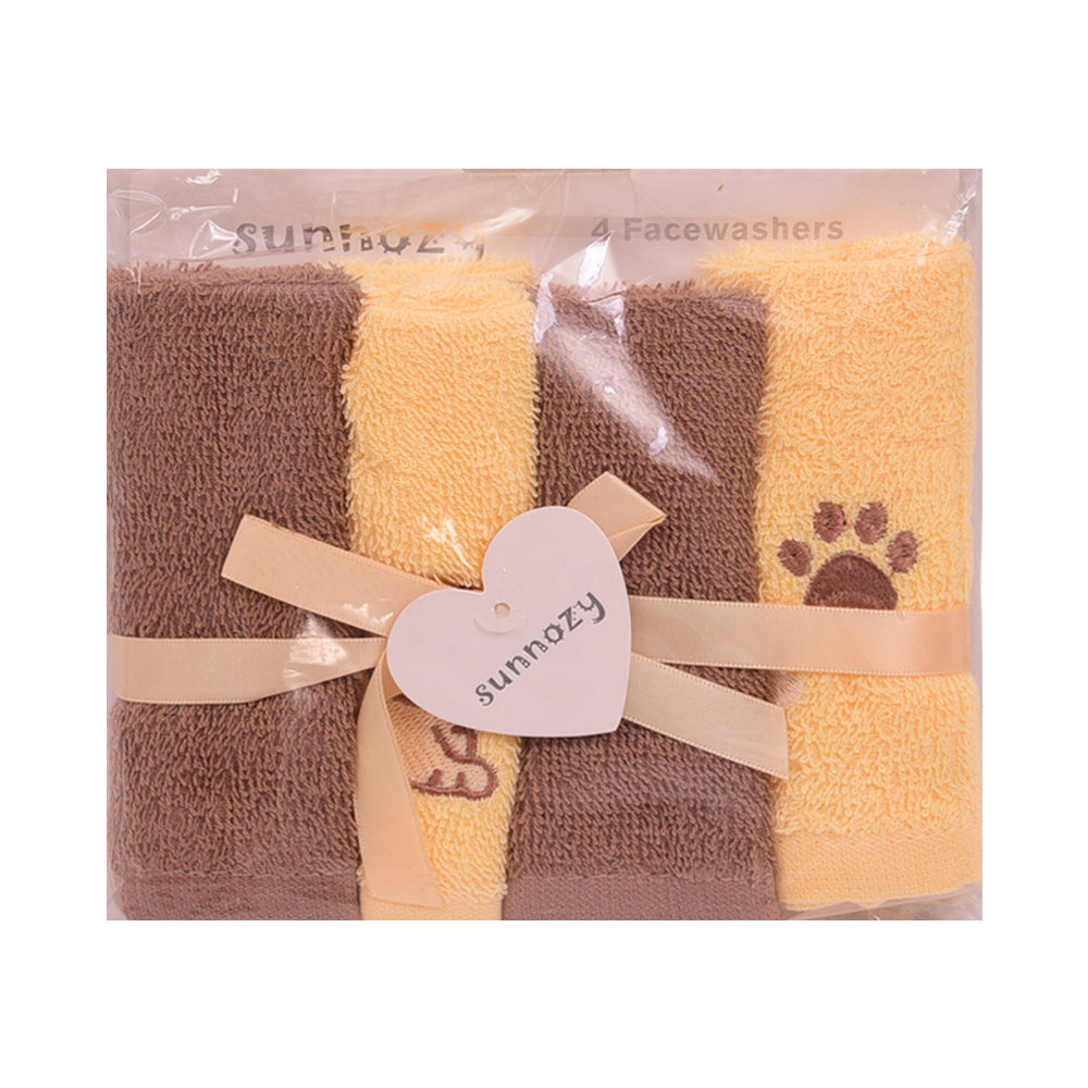 BABY FACE TOWEL 4PC PACK MDW-23 CHI CLTW042-W Default Title - MamasJan KidsWear