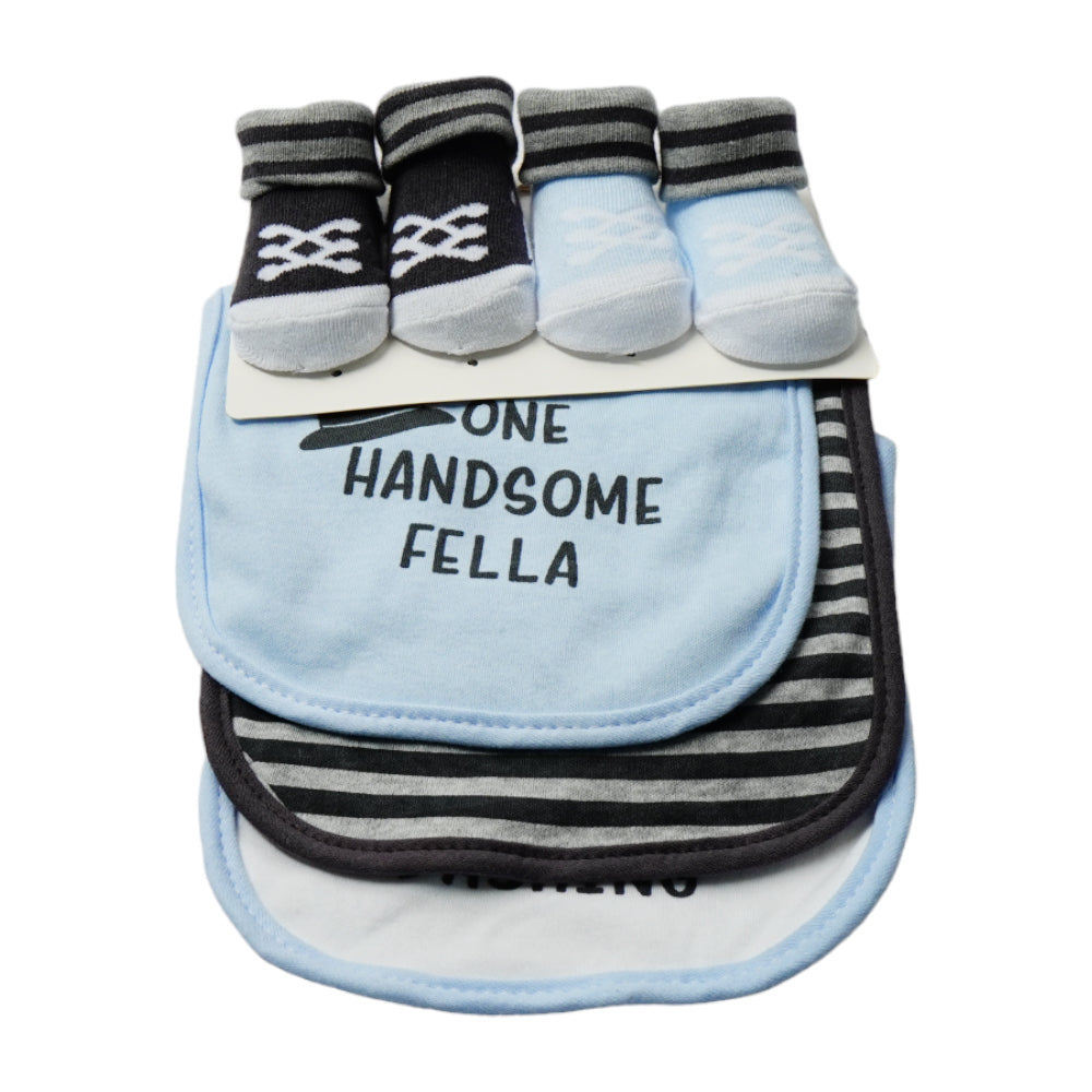 BABY BIB 3PC PACK WITH 2 PAIR BOOTIES MDW-23 CHI 56236 Default Title - MamasJan KidsWear
