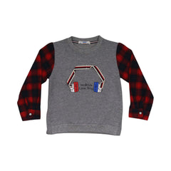 BOYS L/S ROUND NECK T-SHIRT MZW-23 5-6 YEAR 017 Default Title - MamasJan KidsWear