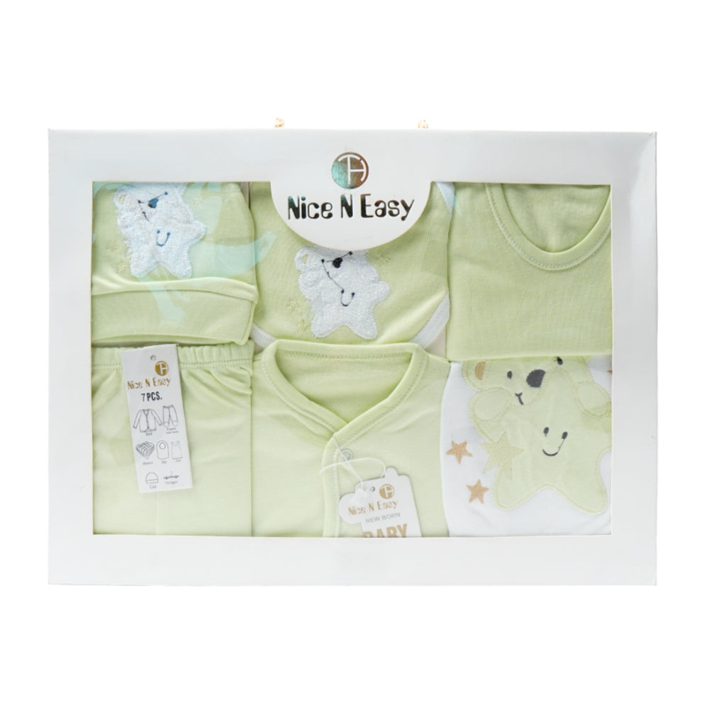 BABY GIFT SET 7PCS NICE & EASY MZW-23 GREEN Default Title - MamasJan KidsWear