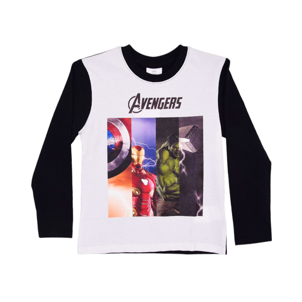 BOYS L/S T-SHIRT HOP & ROLL WHITE MZW-23 3-4 YEAR JB209 Default Title - MamasJan KidsWear