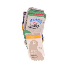 BOYS SOCKS 5PC PACK MDW-23 0-6M Default Title - MamasJan KidsWear