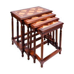 WOODEN TABLE SOLID 4PC SET-3 Default Title - MamasJan Household