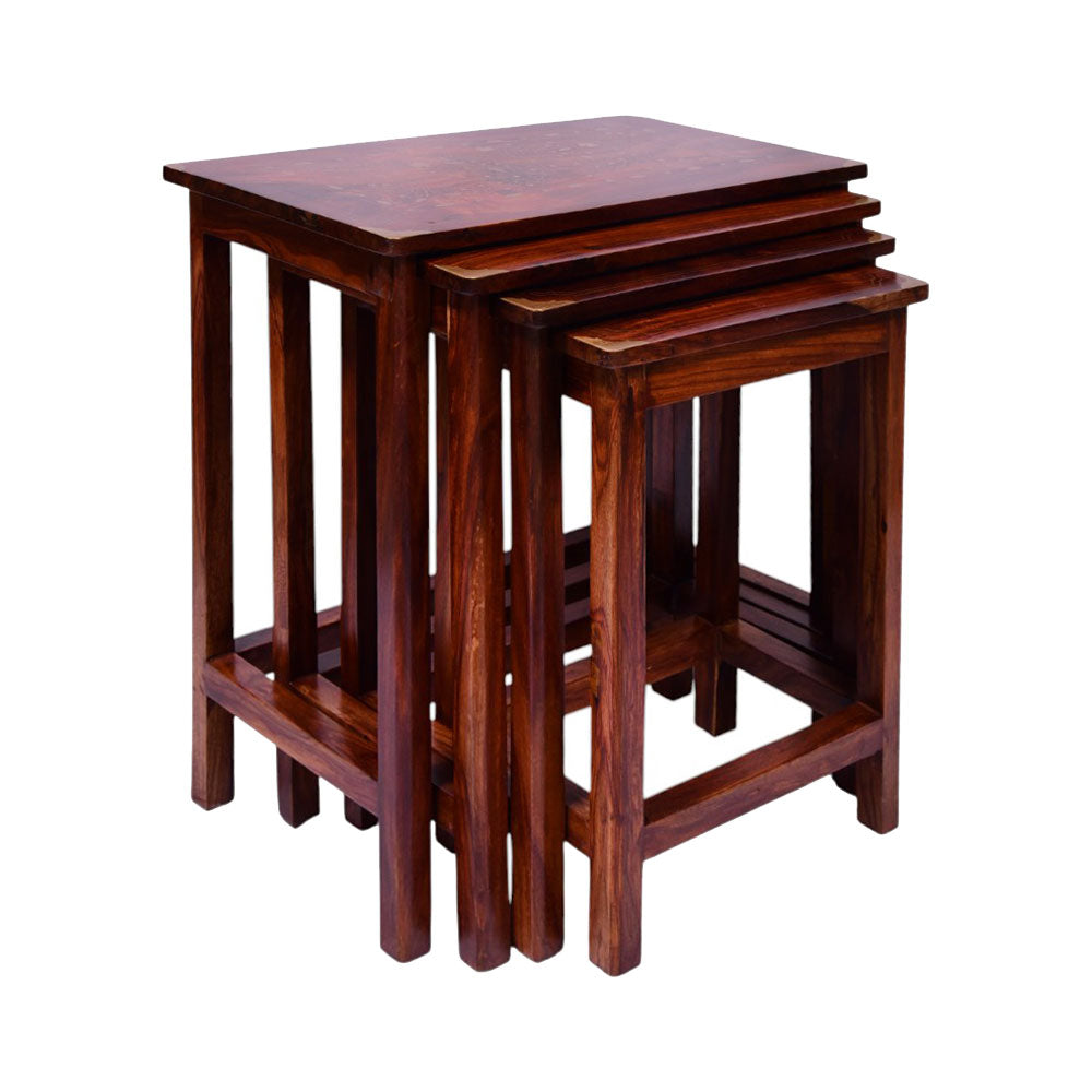 WOODEN TABLE SOLID 4PC SET-4 Default Title - MamasJan Household