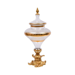 BOWL CANDY CRYSTAL BRASS IR E9-J2024-1 JSA08-20 Default Title - MamasJan Decoration
