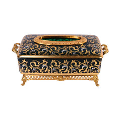 TISSUE BOX CRYSTAL BRASS IR H-C19-6018 JSLT032-539-2 Default Title - MamasJan Decoration