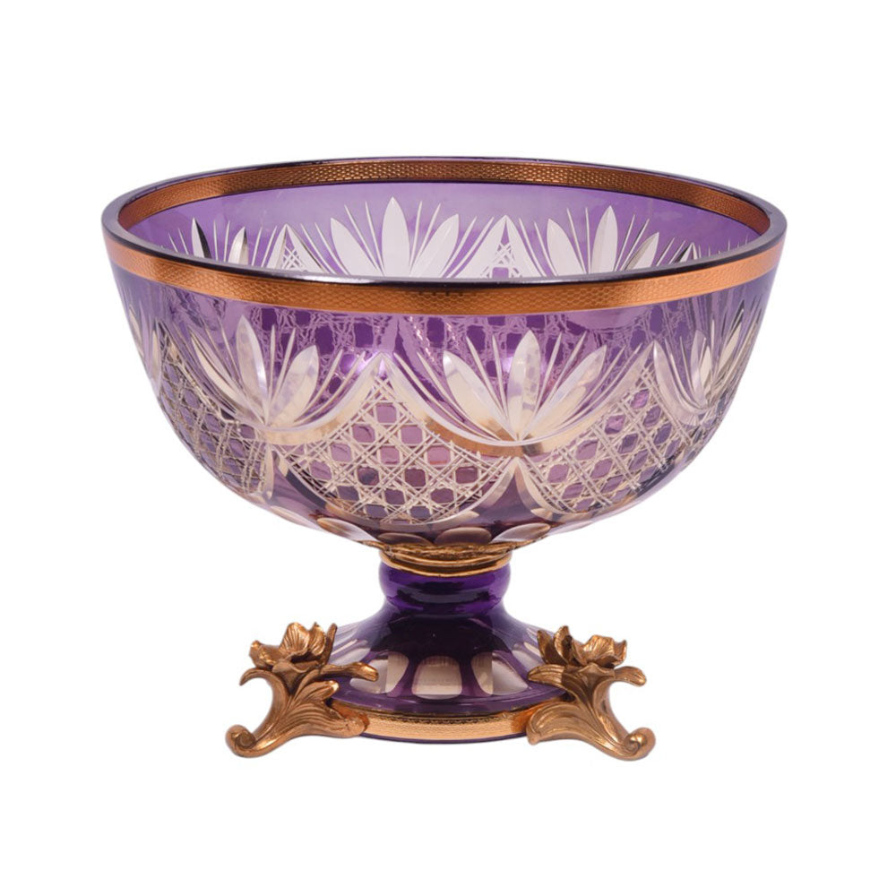 BOWL CRYSTAL BRASS IR E9-B3032-1 JSB13-837 Default Title - MamasJan Decoration