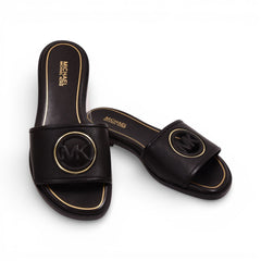 MK DEANNA CUT OUT SLIDE 49S3DNFA1L BLK 5 (IR) Default Title - MamasJan Ladies Shoes & Bags