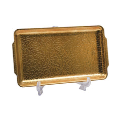TRAY STEEL GOLDEN RECTANGULAR TEXTURE 16-18/6-22/0797 Default Title - MamasJan Crockery