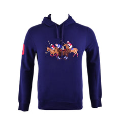RL MEN L/S TRIPPLE PONY HOODIE 853011 NVY (L) (IR.W) XL - MamasJan mens wear
