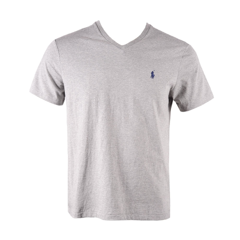 RL MEN S/S V.NECK SHIRT 687001 GRY L (IR.S) L - MamasJan mens wear