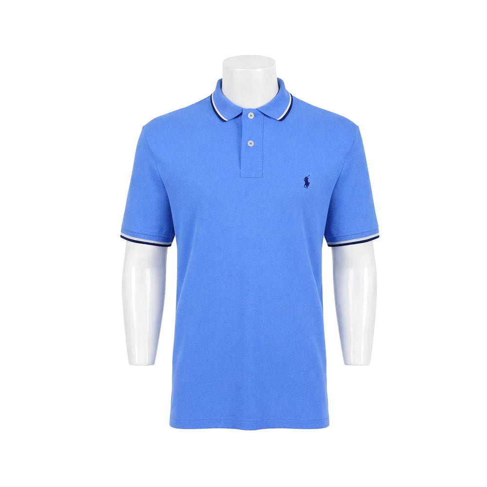 RL MEN S/S POLO SHIRT 079002 L BLU (IR.S) M - MamasJan mens wear