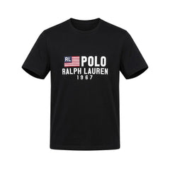 RL MEN S/S R.NECK SHIRT 972025 BLK L (IRS) Default Title - MamasJan mens wear