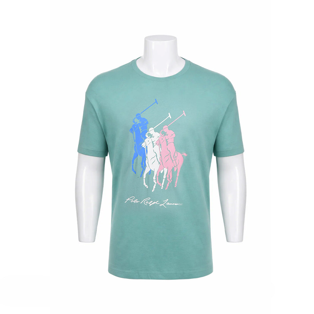 RL MEN S/S R.NECK SHIRT 588005 L/GRN L (IRS) M - MamasJan mens wear