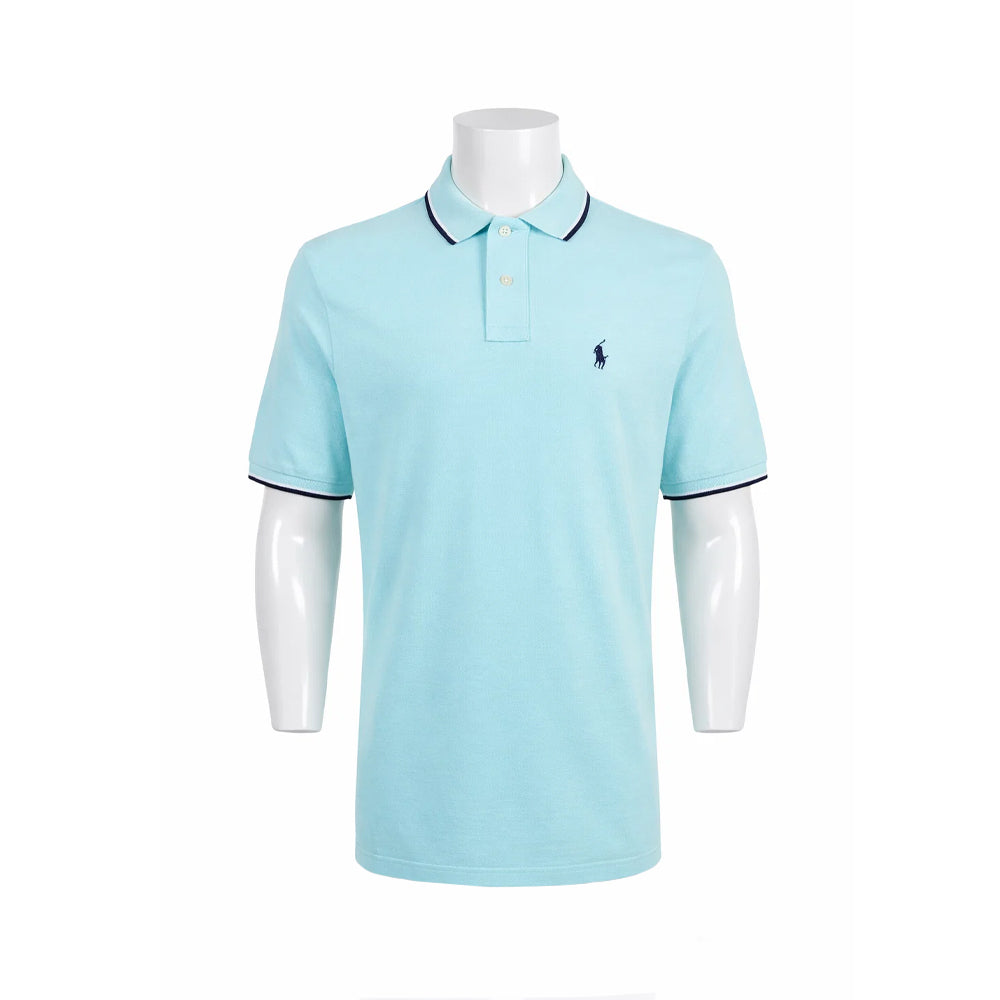 RL MEN S/S POLO SHIRT 079008 AQUA L (IRS) XL - MamasJan mens wear