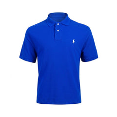 RL MEN S/S POLO SHIRT 752103 BLU L (IRS) Default Title - MamasJan mens wear