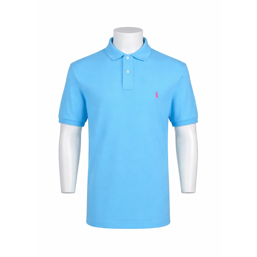RL.MEN S/S POLO SHIRT 656008 BLU L (IRS) L - MamasJan mens wear