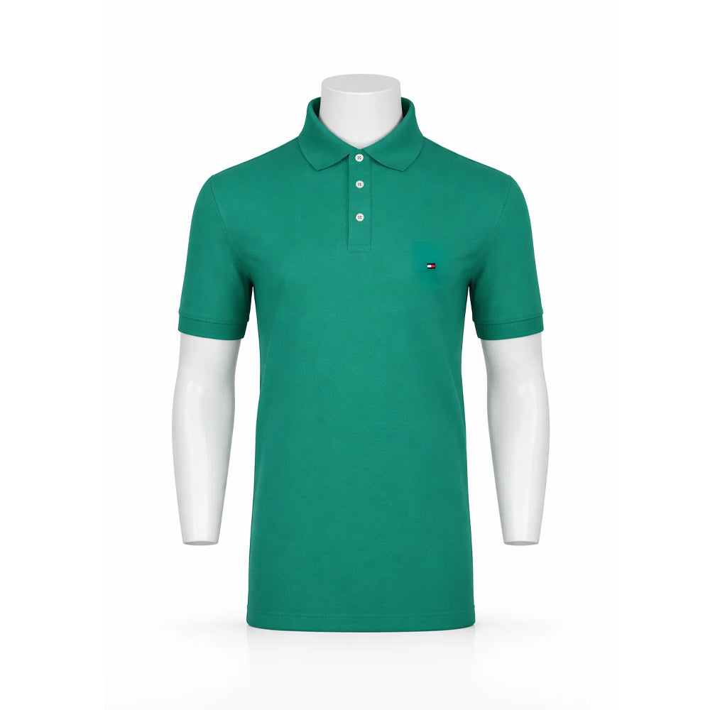 TH MEN S/S POLO SHIRT 78JA598-322 GRN XL (IRS) XL - MamasJan mens wear
