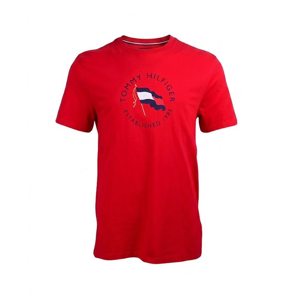 TH MEN S/S R.NECK SHIRT 78JA928-600 RED M (IRS) Default Title - MamasJan mens wear