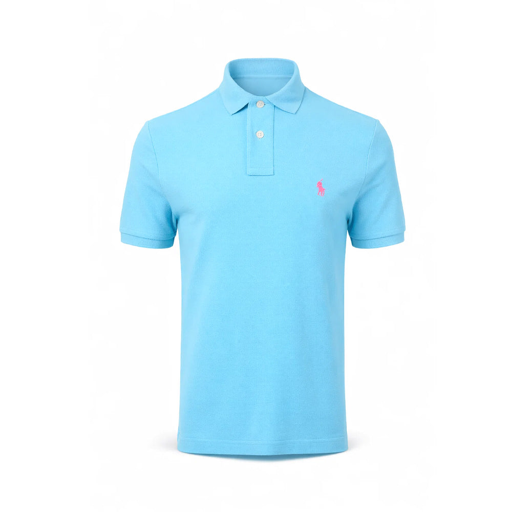 RL MEN S/S POLO SHIRT 656008 BLU S (IRS) M - MamasJan mens wear