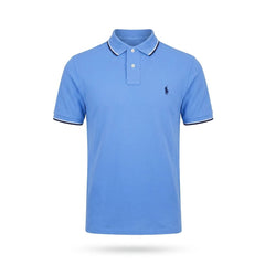 RL MEN S/S POLO SHIRT 275006 BLU S (IRS) Default Title - MamasJan mens wear