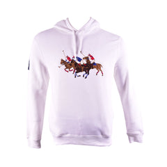 RL MEN L/S TRIPPLE PONY HOODIE 536001 WHT L (IRW) XL - MamasJan mens wear