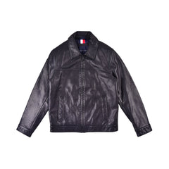 TH MEN L/S LEATHER JACKET 158AU855 BLK L (IRW) XL - MamasJan mens wear