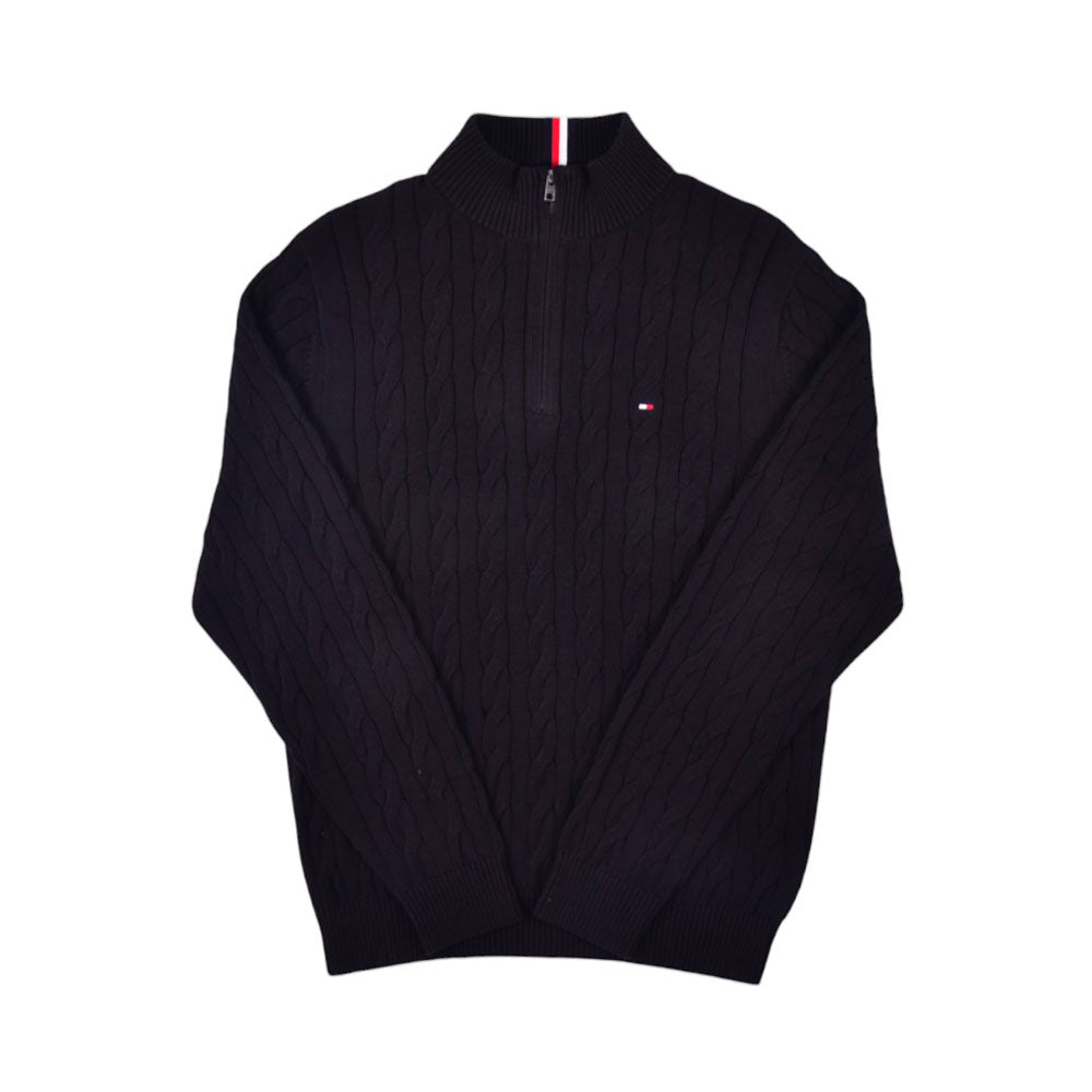 TH.MEN L/S H-ZIPPER SWEATER 78JB175001 BLK M (IRW) XL - MamasJan mens wear