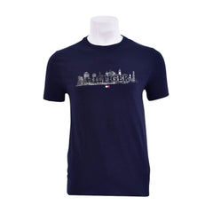 TH MEN S/S R-NECK SHIRT 78JB306-410 NVY M (IR) M - MamasJan mens wear