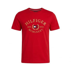 TH MEN S/S R.NECK SHIRT 78JB307-600 RED M (IRS) Default Title - MamasJan mens wear
