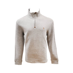 RL MEN L/S H-ZIPPER SWEATER 073011 GRY L (IRW) Default Title - MamasJan mens wear