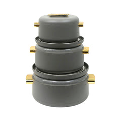 HOT POT SET 3PC FOREVER GOLD EB9135G GRAY Default Title - MamasJan Crockery