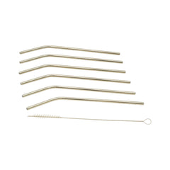 STRAW STEEL 7PC SET SILVER Default Title - MamasJan Crockery