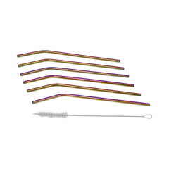 STRAW STEEL 7PC SET RAINBOW Default Title - MamasJan Crockery