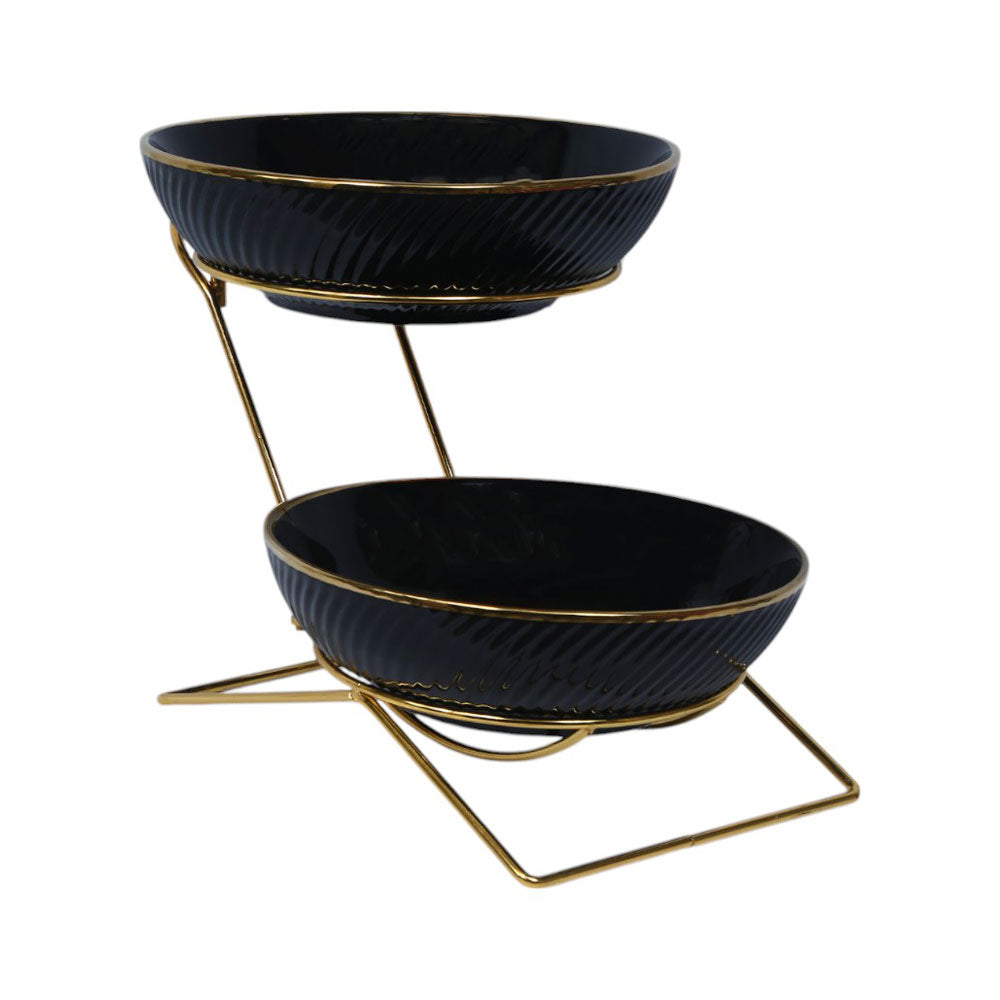 BOWL CERAMIC 2 TIER JD8566-L1 Default Title - MamasJan Crockery