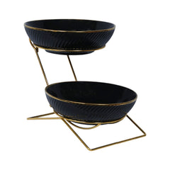BOWL CERAMIC 2 TIER JD8566-L1 Default Title - MamasJan Crockery