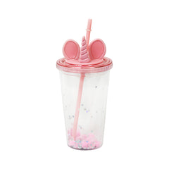 MUG WITH STRAW ACRYLIC 450 ML IR JL450326 Default Title - MamasJan Crockery