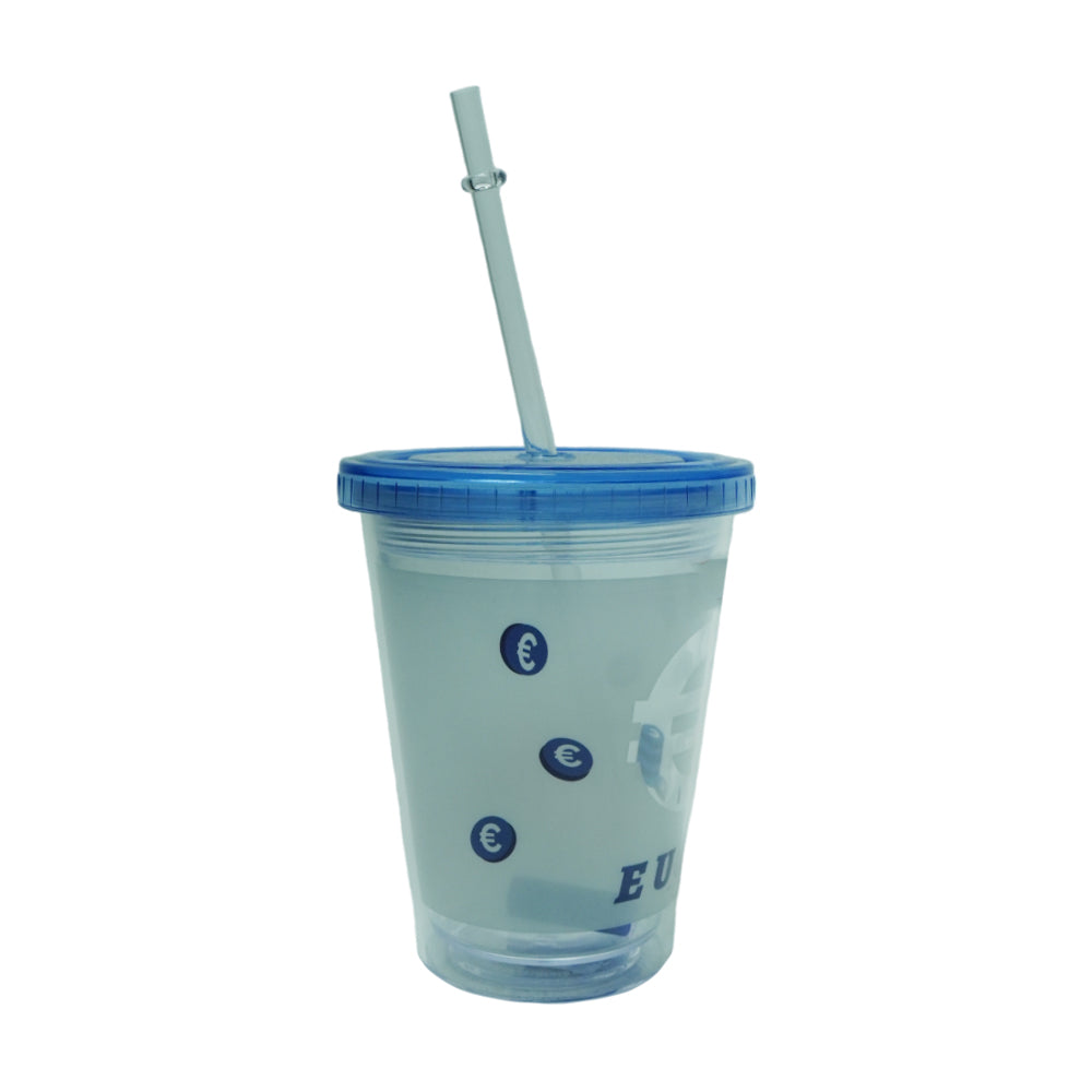 MUG WITH STRAW ACRYLIC 350 ML IR ZSB-060002 Default Title - MamasJan Crockery