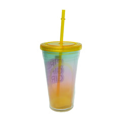 MUG WITH STRAW ACRYLIC 450 ML IR JL450197 Default Title - MamasJan Crockery