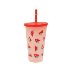 MUG WITH STRAW ACRYLIC 650ML IR JL50006-3 Default Title - MamasJan Crockery