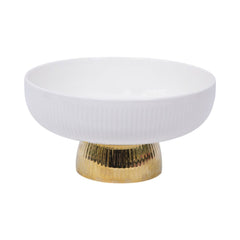 BOWL FOOTED CERAMIC 10 INCH DISTLJ-24 WHITE Default Title - MamasJan Crockery