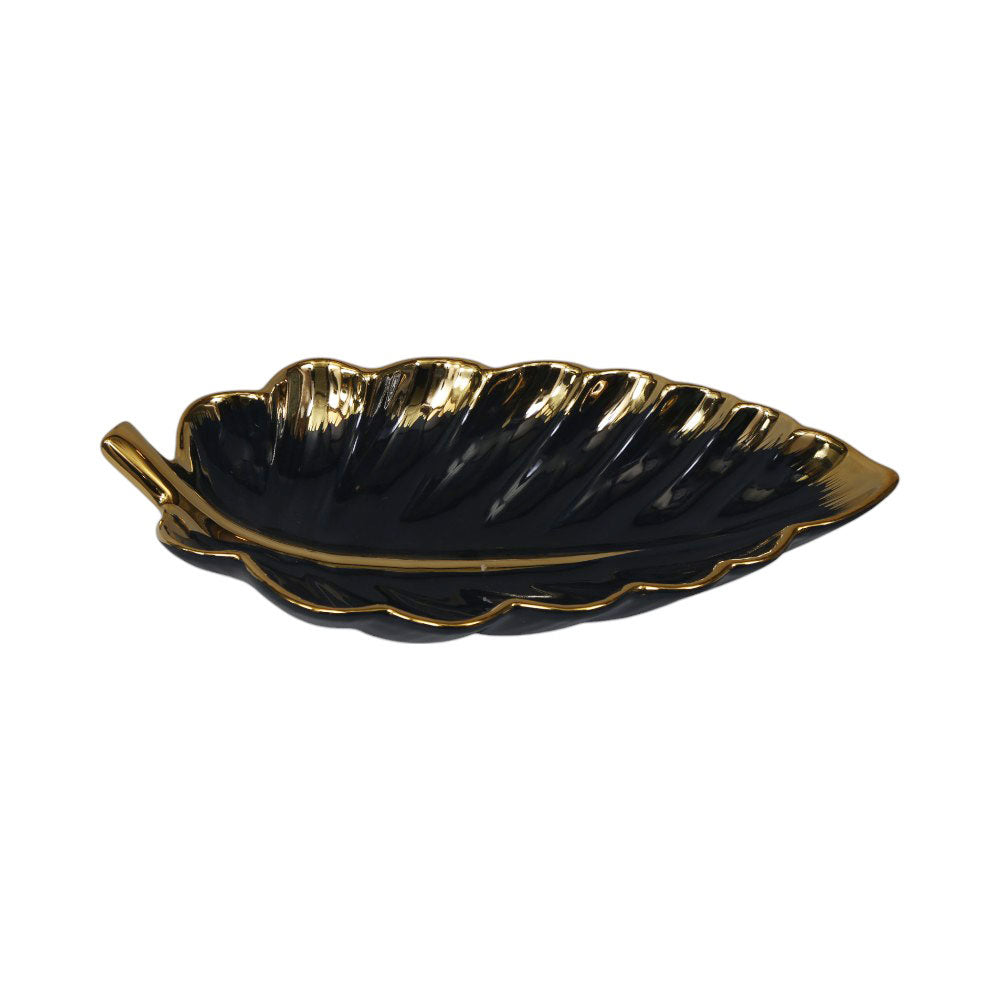 DISH PORCELAIN LEAF BLUE YLG0190-B Default Title - MamasJan Crockery