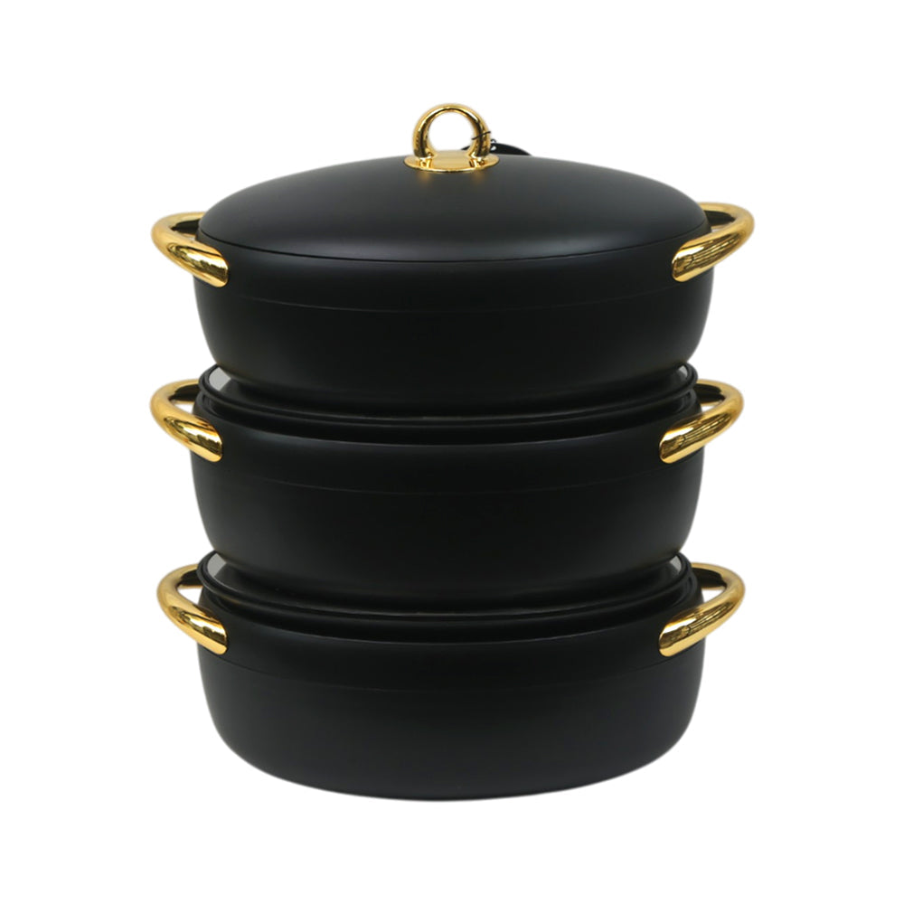 HOT POT SET 3PC FOREVER GOLD EC915 BLACK Default Title - MamasJan Crockery