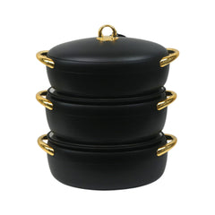 HOT POT SET 3PC FOREVER GOLD EC915 BLACK Default Title - MamasJan Crockery