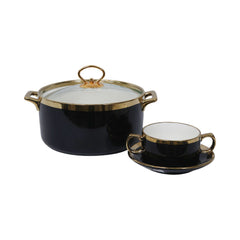 SOUP SET 25PC PORCELAIN CX992 BLACK Default Title - MamasJan Crockery
