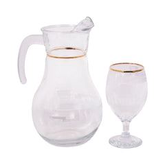 WATER SET 7PC PSB HAND CUT GOLD BISTRO 96933-B019 Default Title - MamasJan Crockery